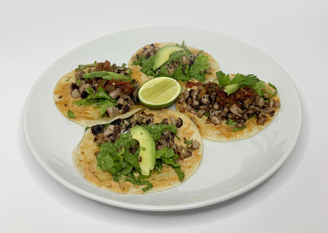 TACOS DE PULPO CON SALSA MACHA